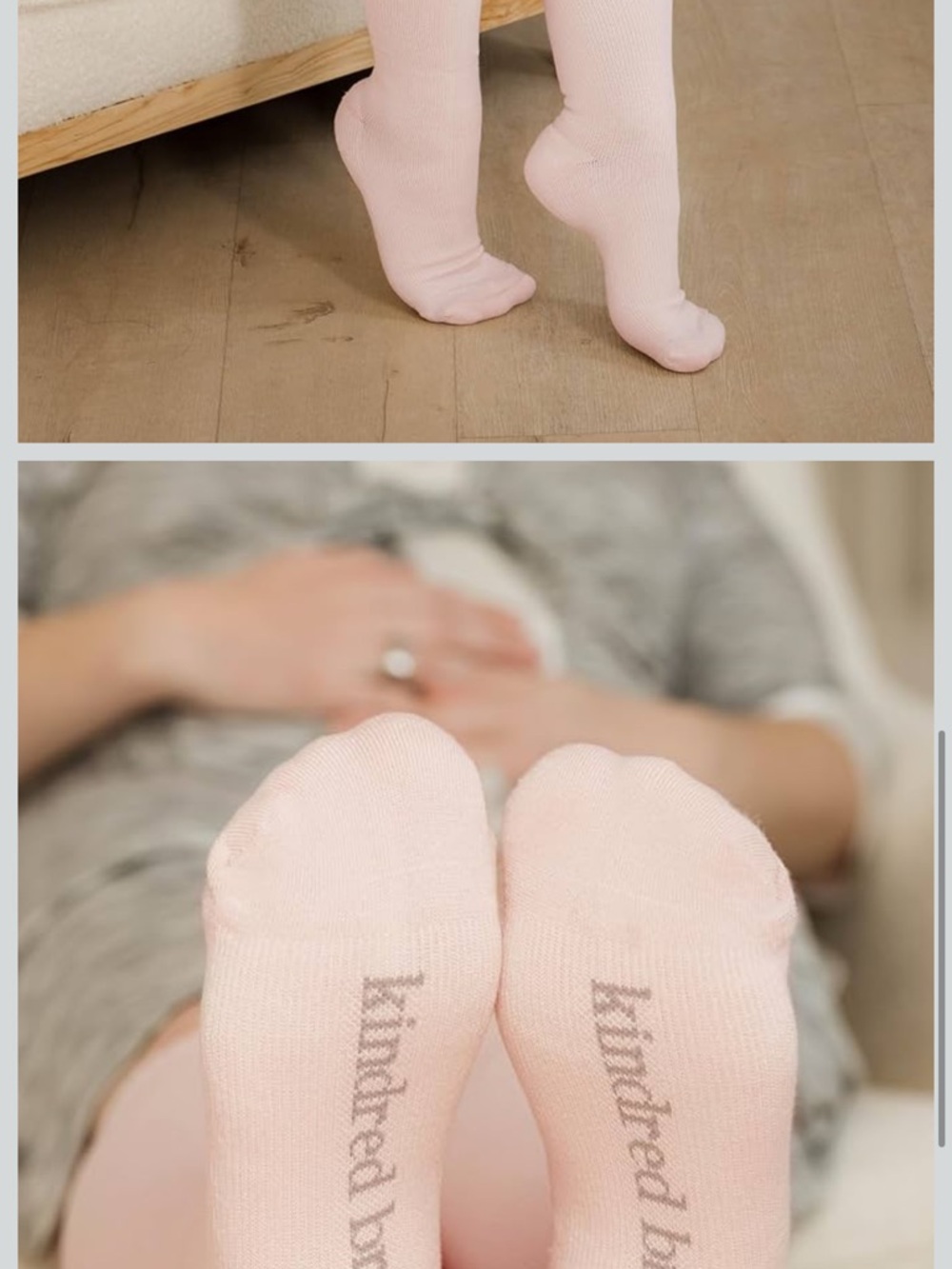 Kindred Bravely Pink and Gray Nursing Socks - Picture 5 of 9